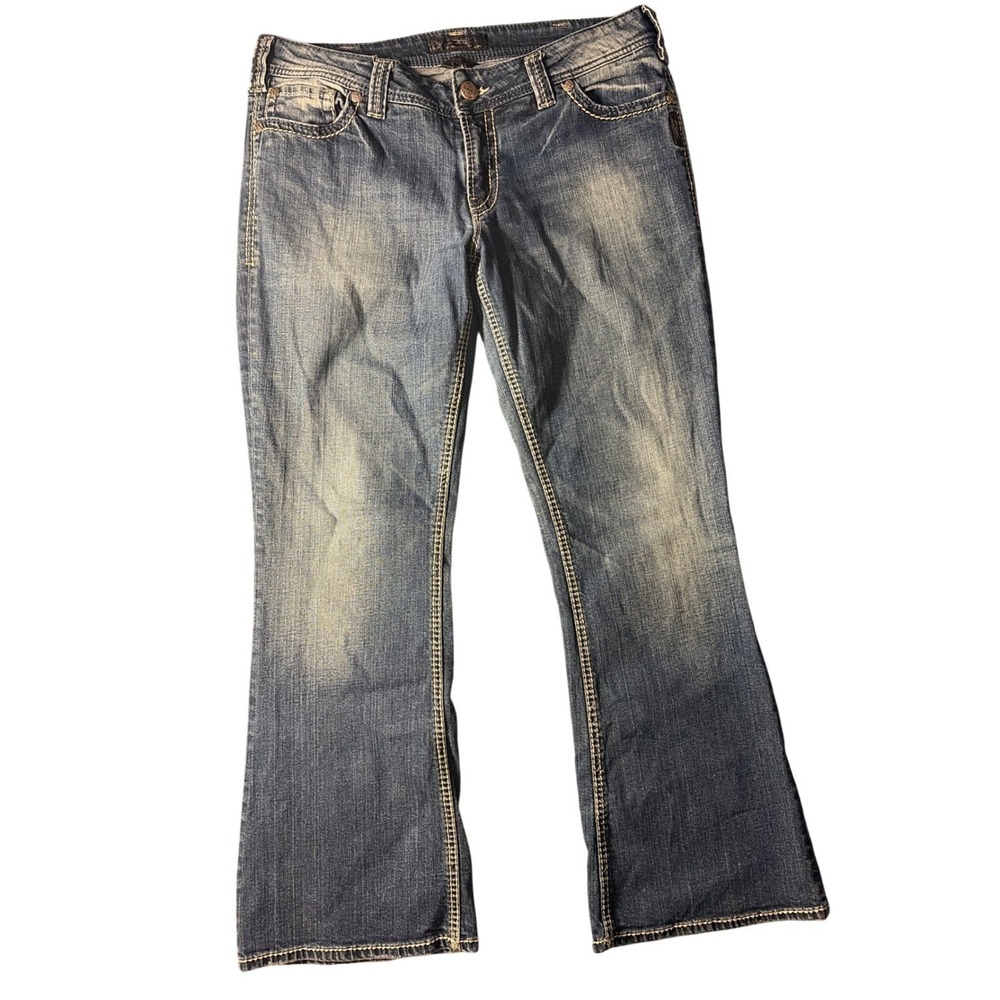 Silver Jeans Co Suki Bootcut Jeans Womens 34 Blue Mid Rise Flap Pocket Denim - Picture 2 of 10
